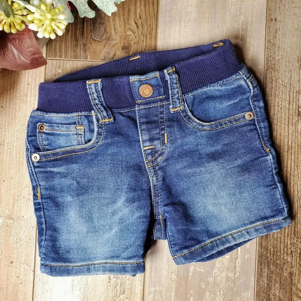 babyGap Dark Wash Stretch Comfort Waistband Jean Shorts Size 12-18m NWOT